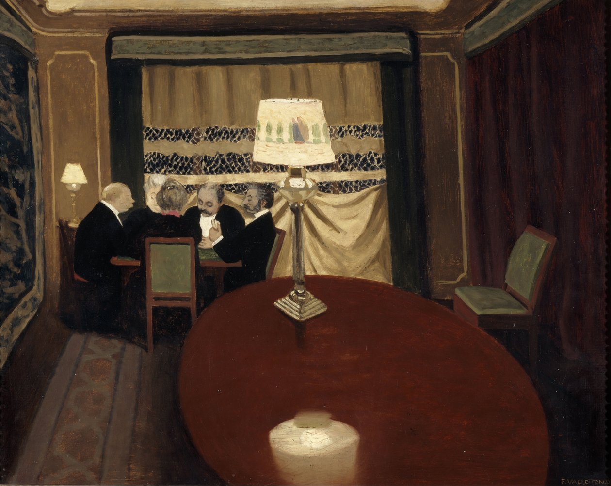 Pokerspillet, 1902 av Felix Edouard Vallotton