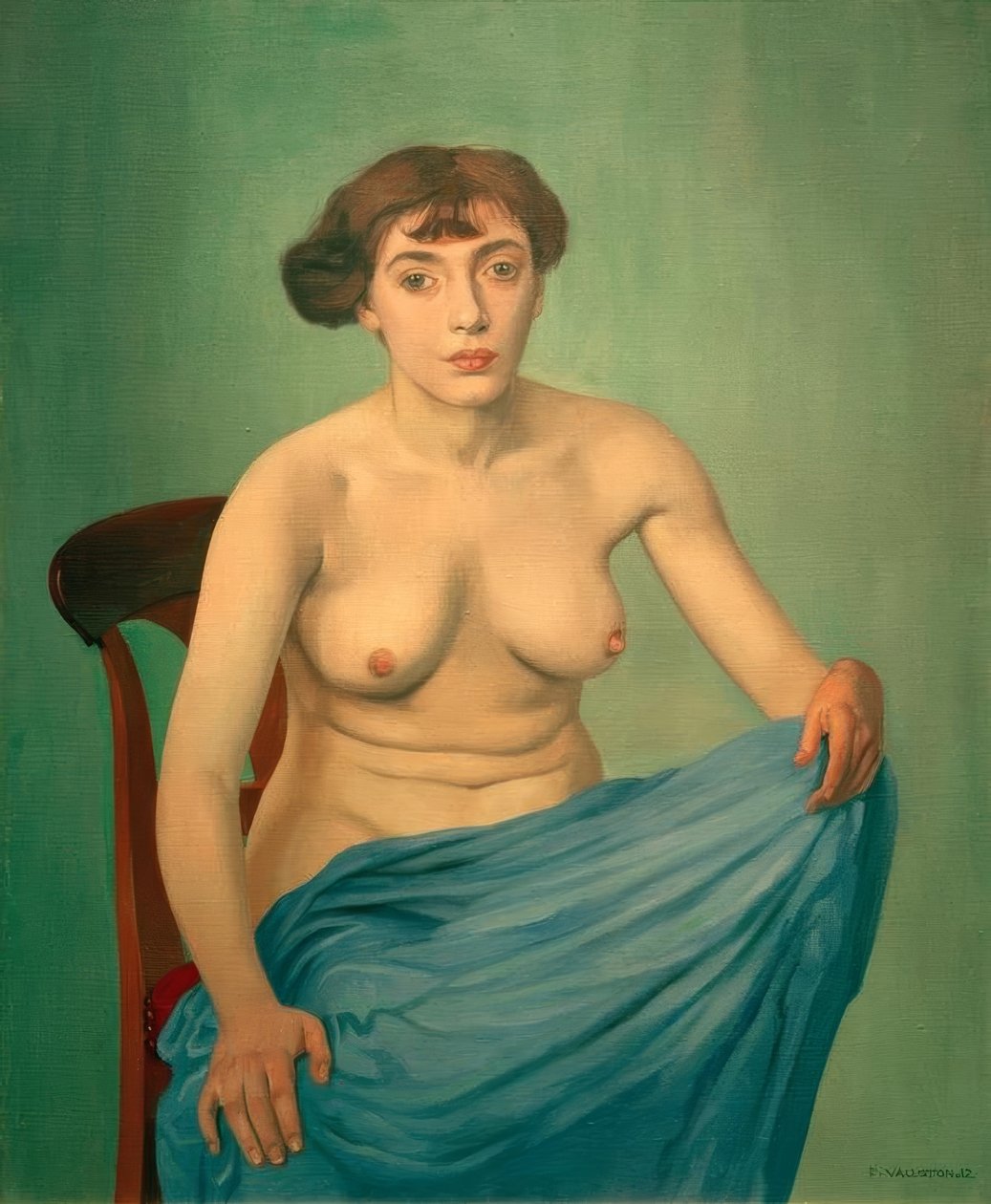 Blå stoff overkropp av Felix Edouard Vallotton