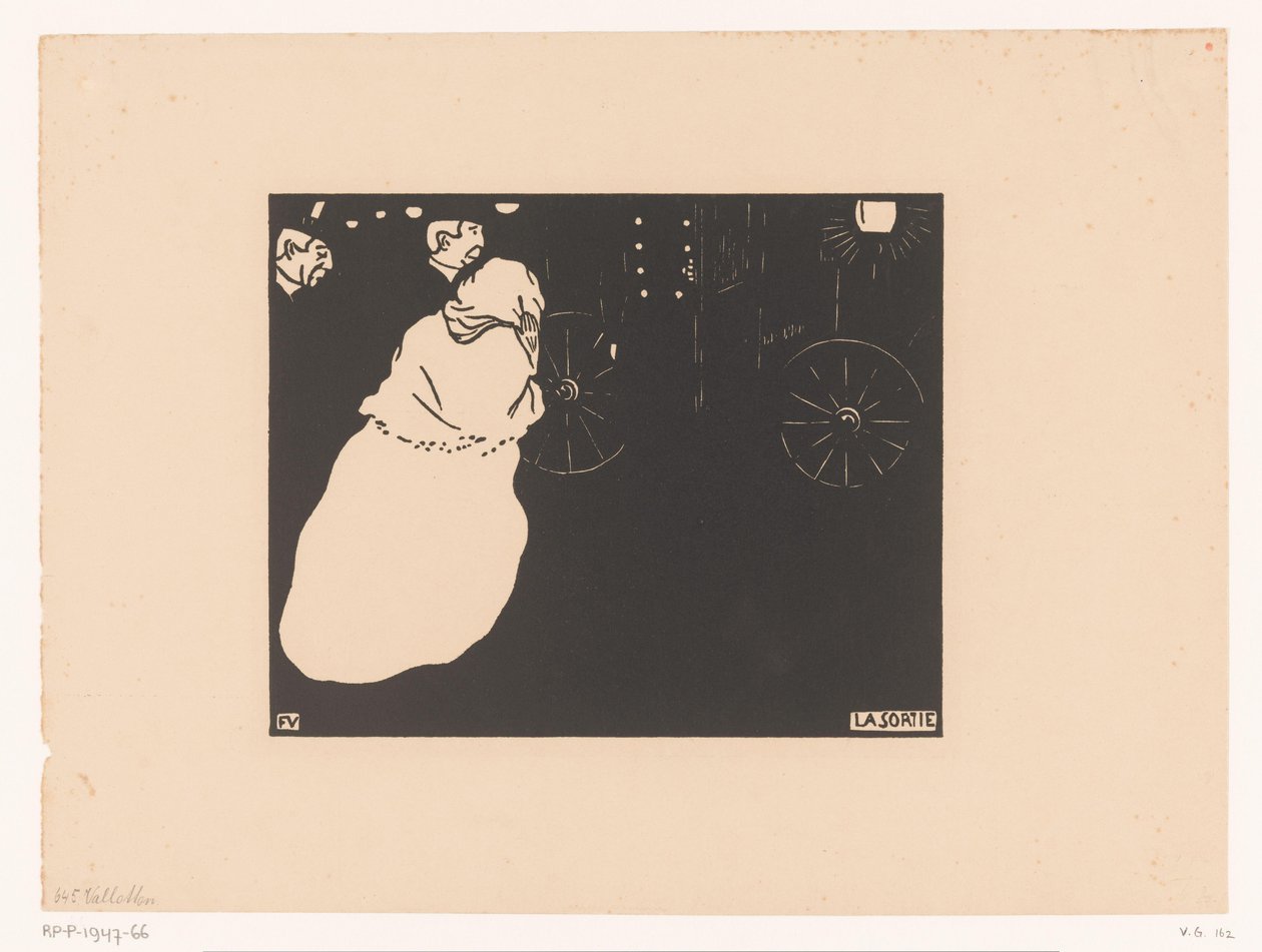 To herrer og en dame i en vogn La Sortie (tittel på objekt) av Felix Edouard Vallotton