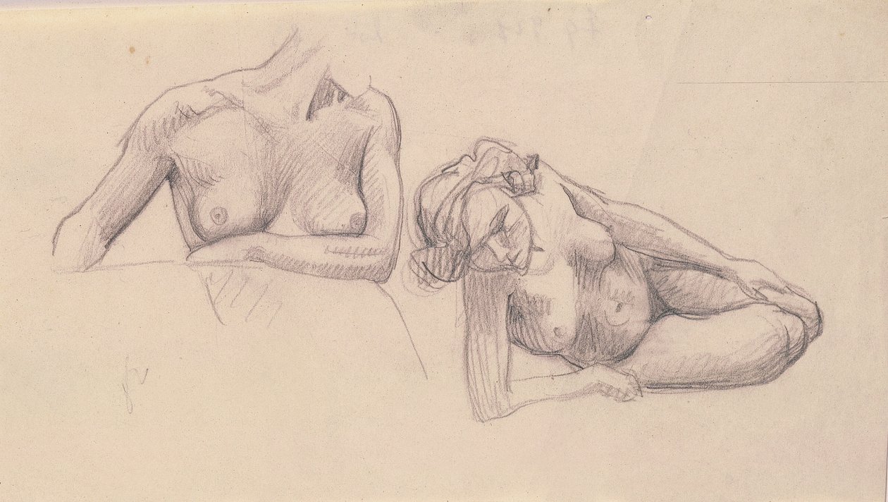 To studier av kvinnelige nakenbilder av Felix Edouard Vallotton