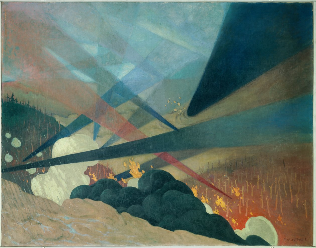 Første verdenskrig: «Verdun». Maleri av Felix Vallotton (1865-1925) Ec. Sud. av Felix Edouard Vallotton
