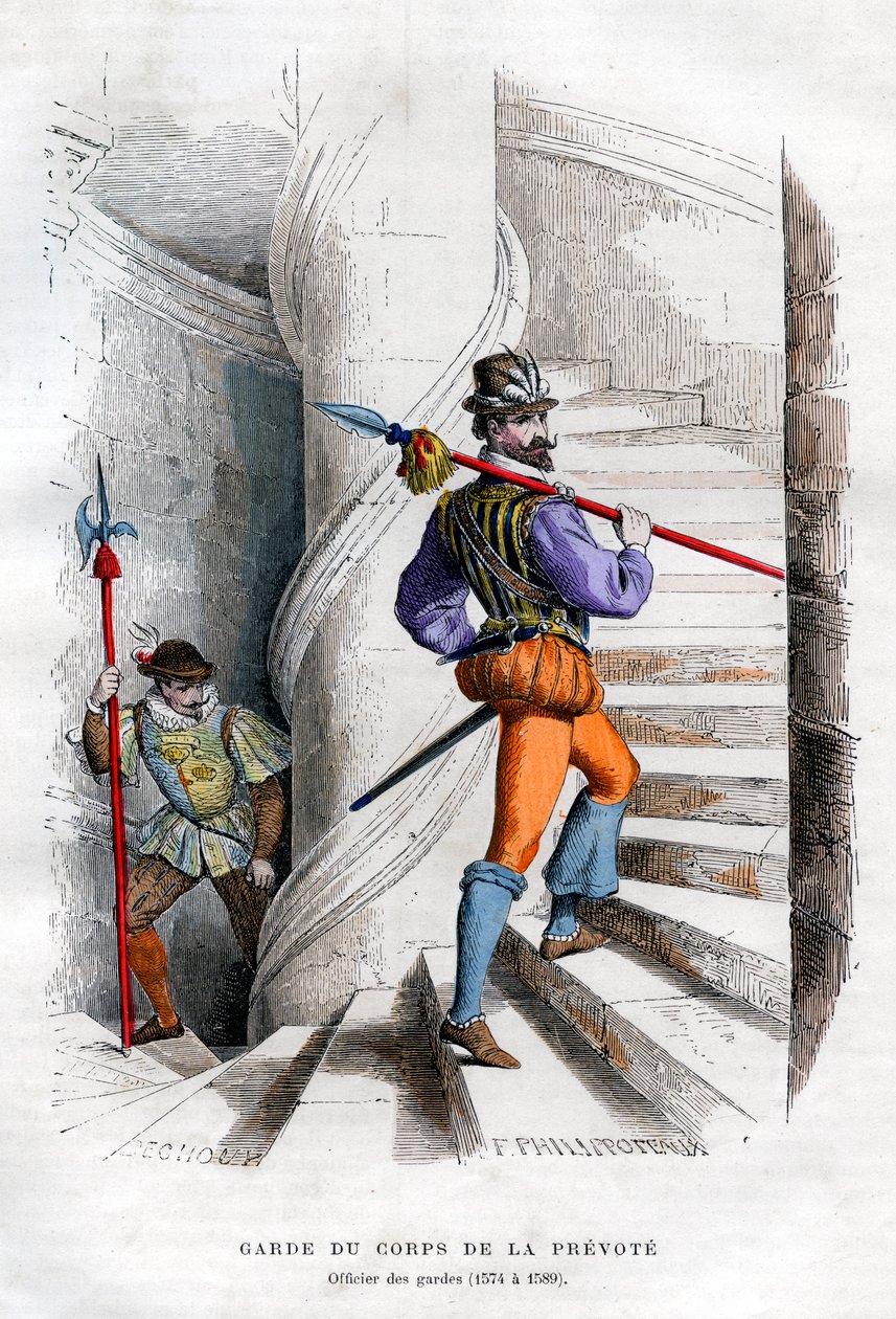 Offiser for vaktene, Garde du corps de la prévoté 1574-1589 1882-1884 av Felix Henri Emmanuel Philippoteaux