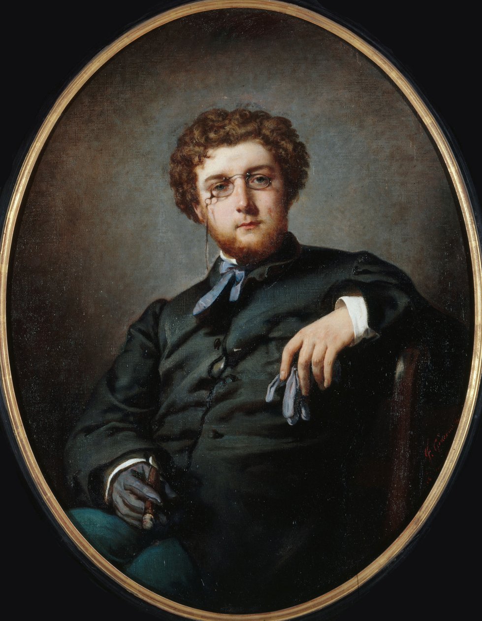 Portrett av komponisten Georges Bizet 1838-1875, ca 1865. av Felix Henri Giacomotti