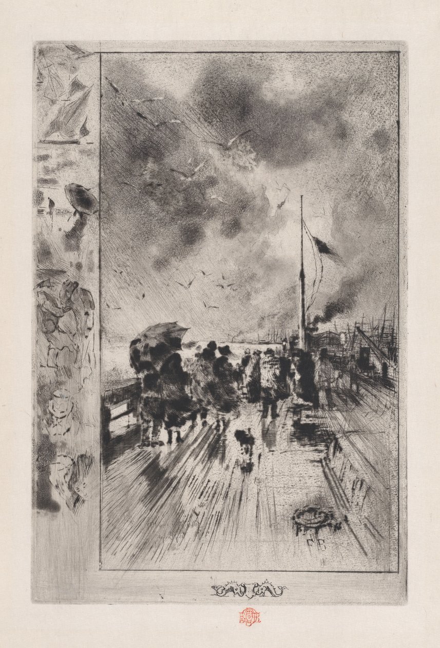 En brygge i England, 1879. av Felix Hilaire Buhot