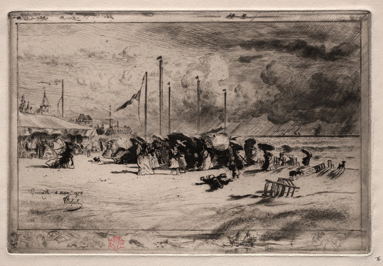 En storm ved Trouville av Felix Hilaire Buhot