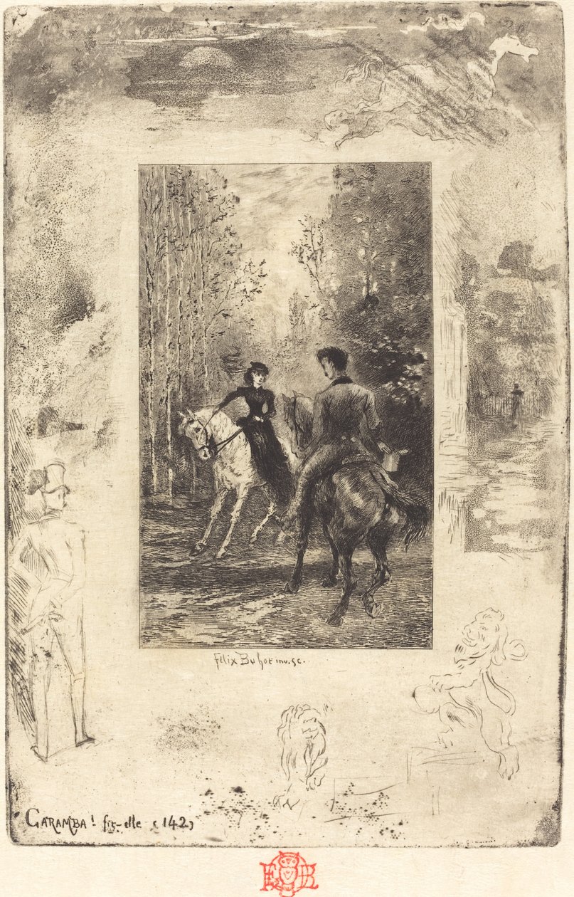 Caramba! Fit-elle Caramba! Hun utbrøt, 18791880. av Felix Hilaire Buhot