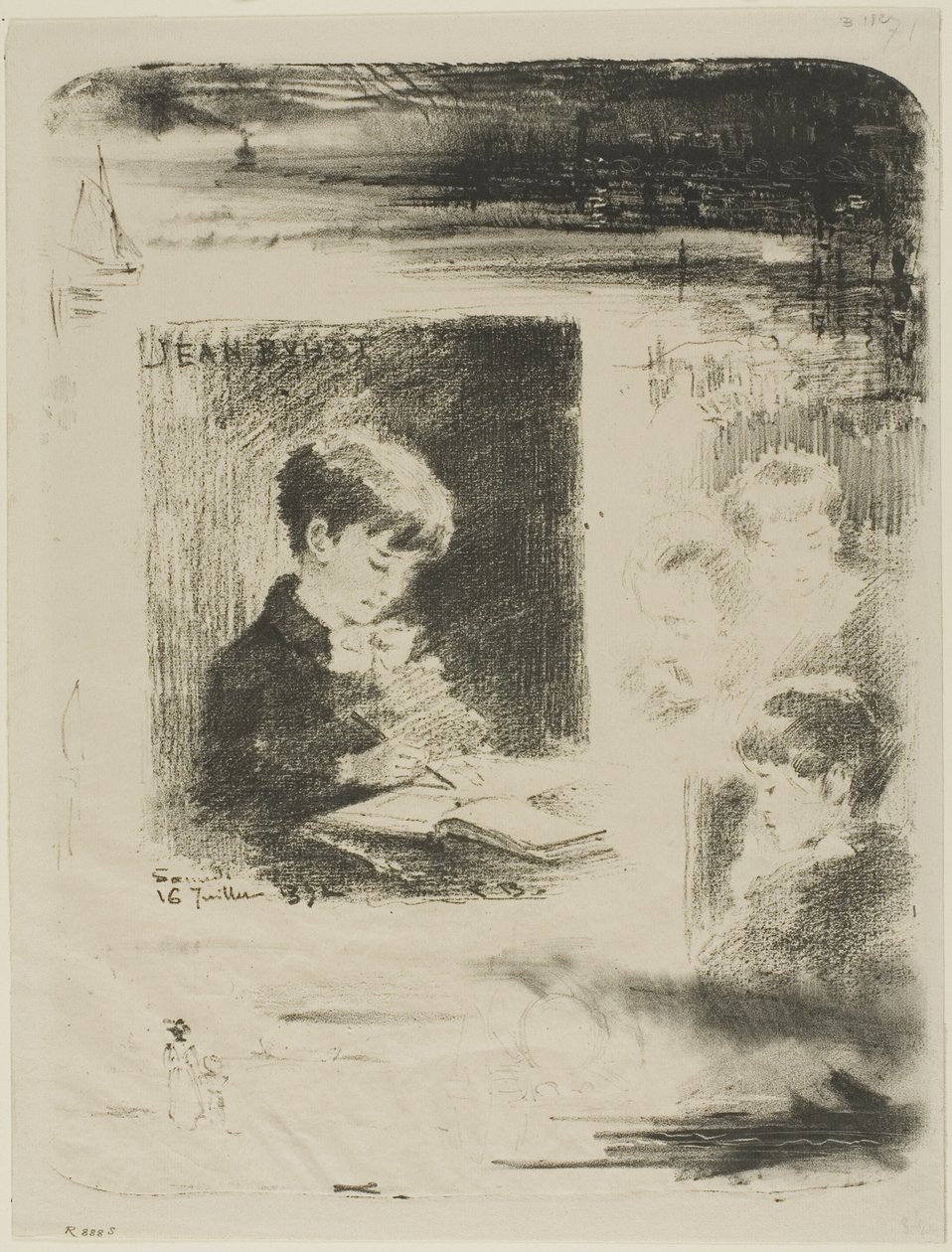 Barnetegning (Jean Buhot) av Felix Hilaire Buhot