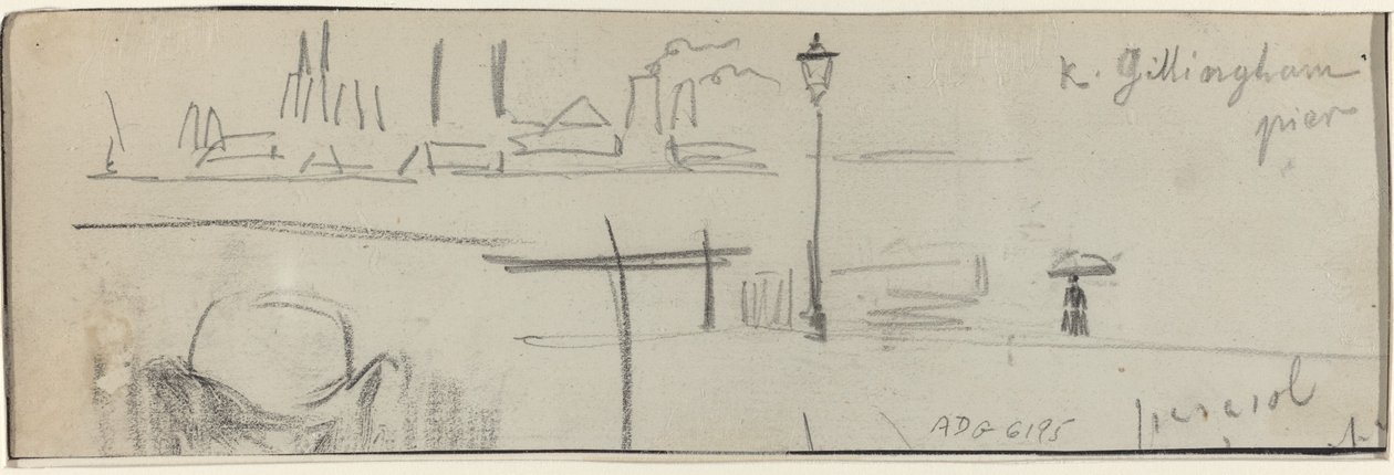 Gillingham Pier, London [verso] av Felix Hilaire Buhot