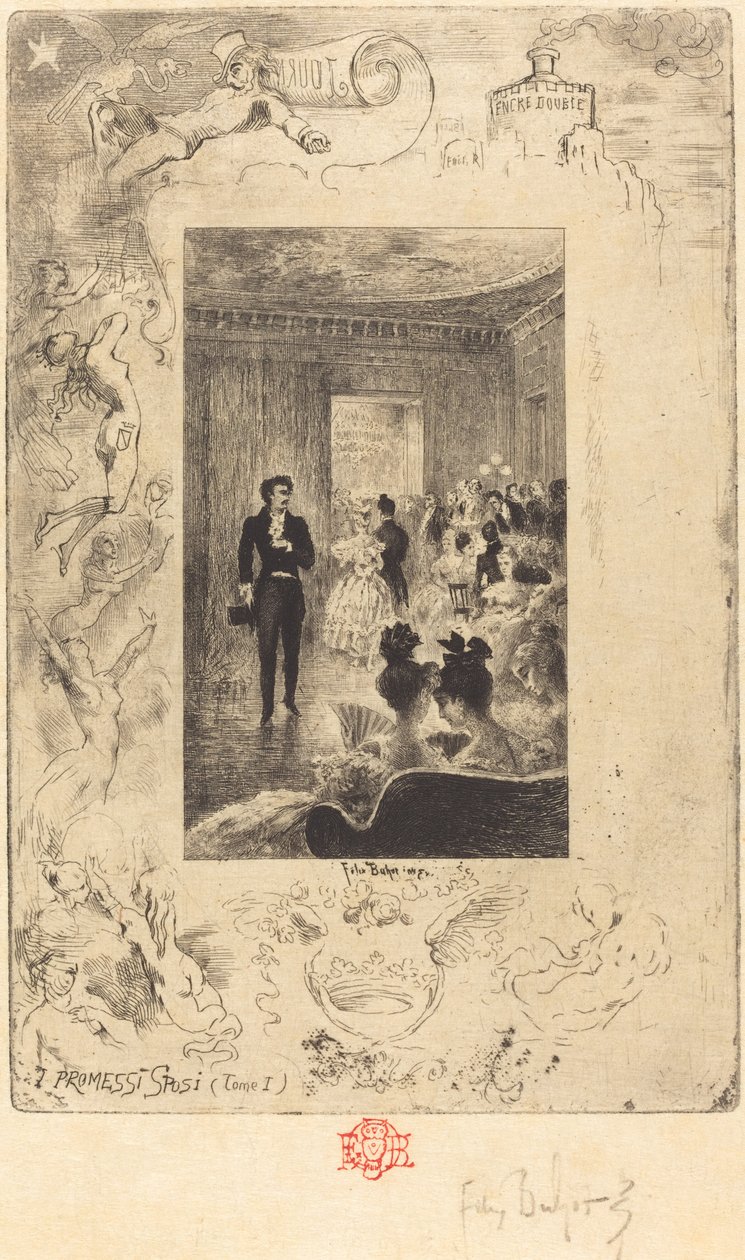 I Promessi Sposi (De forlovede) av Felix Hilaire Buhot