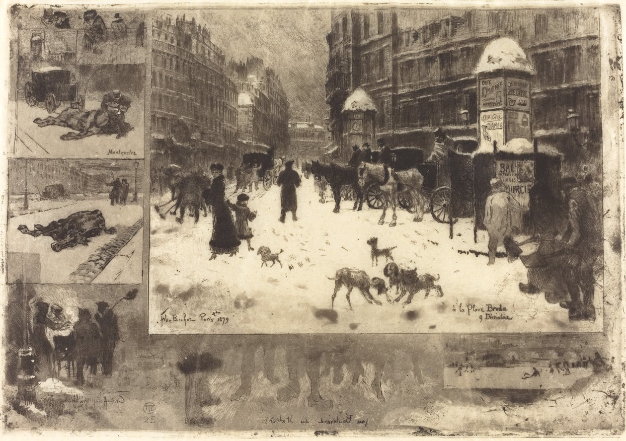 Vinter i Paris Vinter i Paris, 1879. av Felix Hilaire Buhot