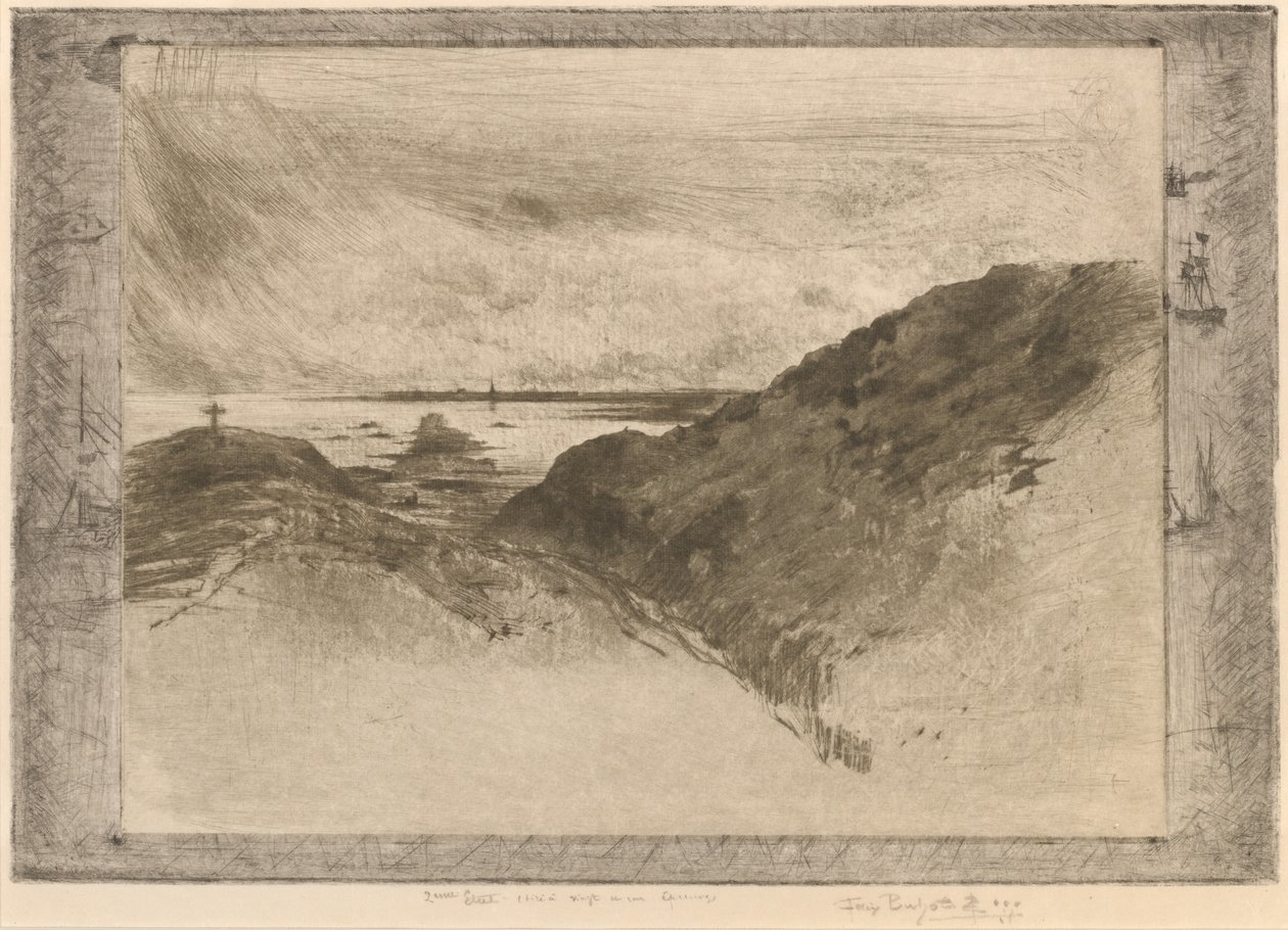 Cliff: Saint-Malo Bay av Felix Hilaire Buhot