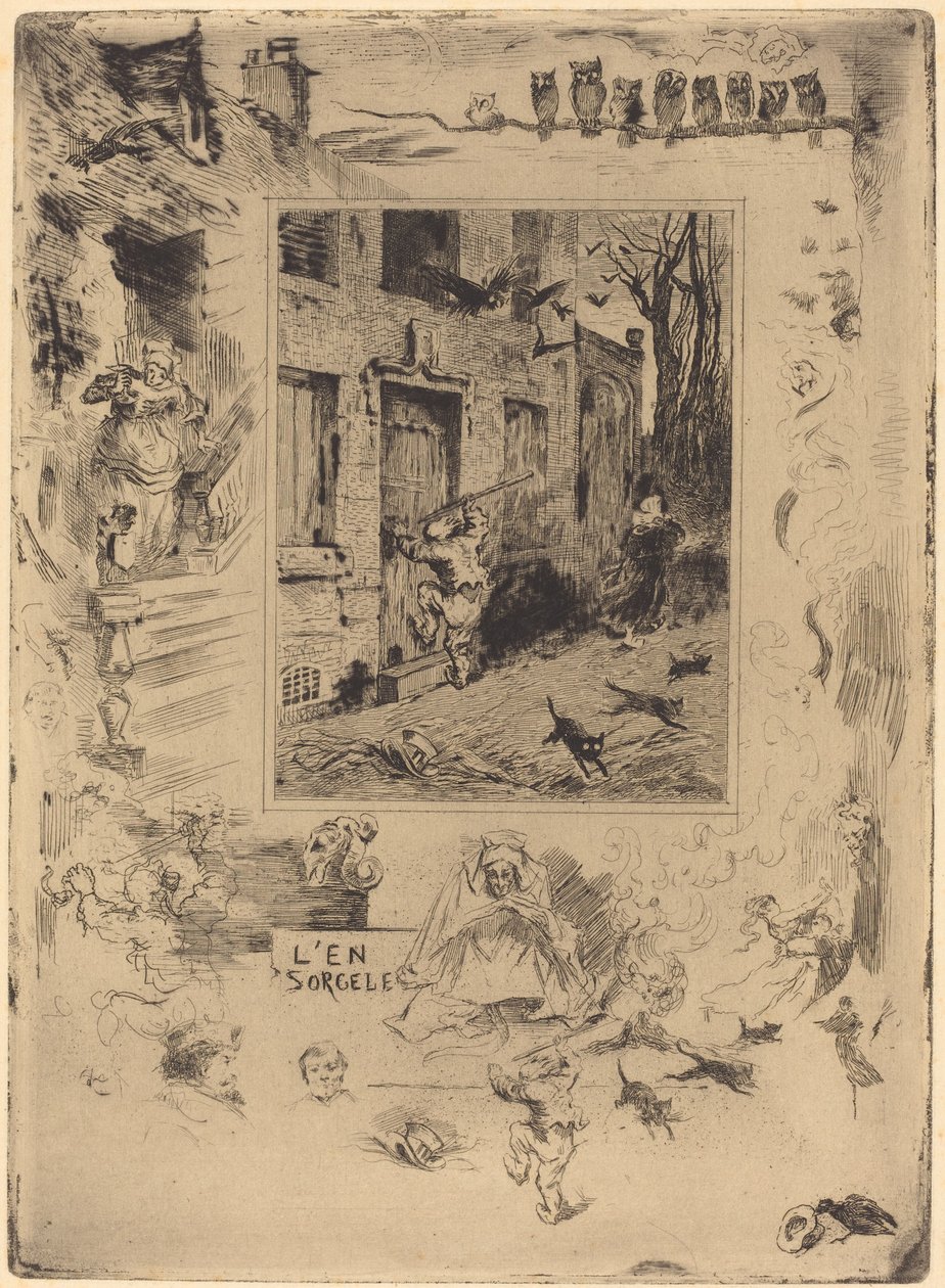 La Maison Maudite (De fordømtes hus) av Felix Hilaire Buhot