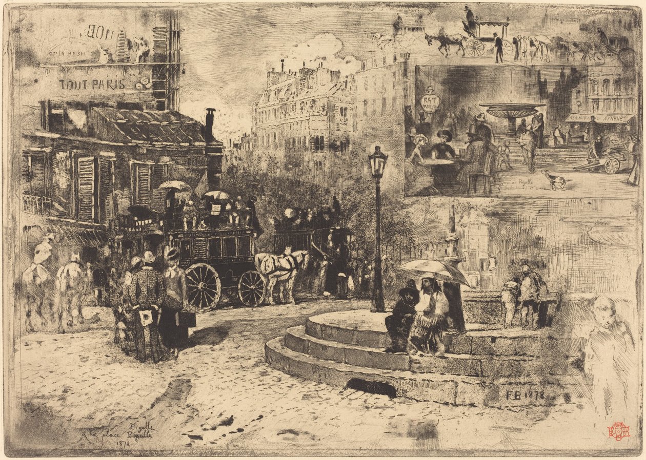 Place Pigalle i 1878 (Place Pigalle i 1878) av Felix Hilaire Buhot