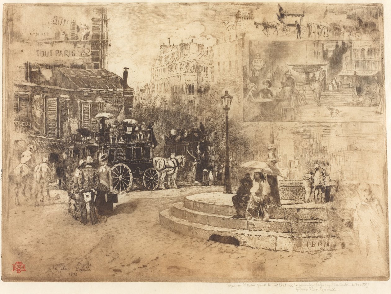 Place Pigalle i 1878 Place Pigalle i 1878, 1878. av Felix Hilaire Buhot