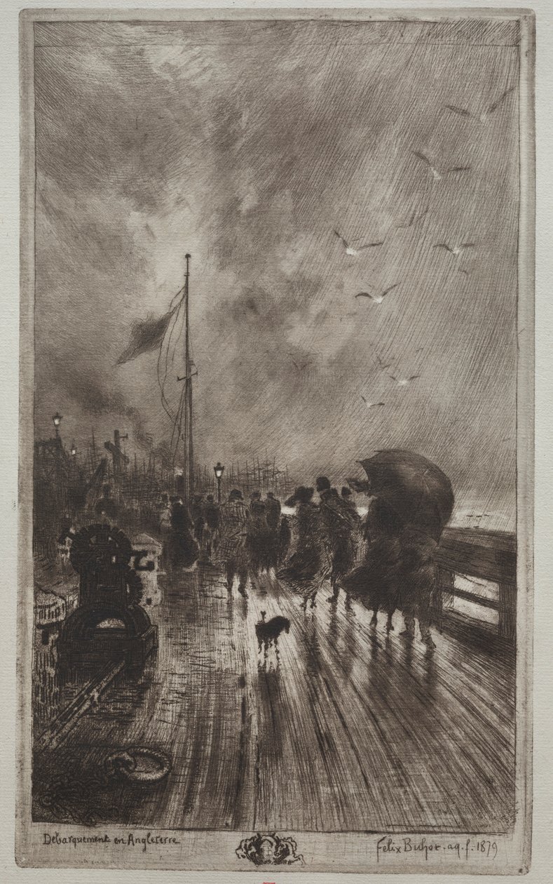 Lander i England, 1879. av Felix Hilaire Buhot