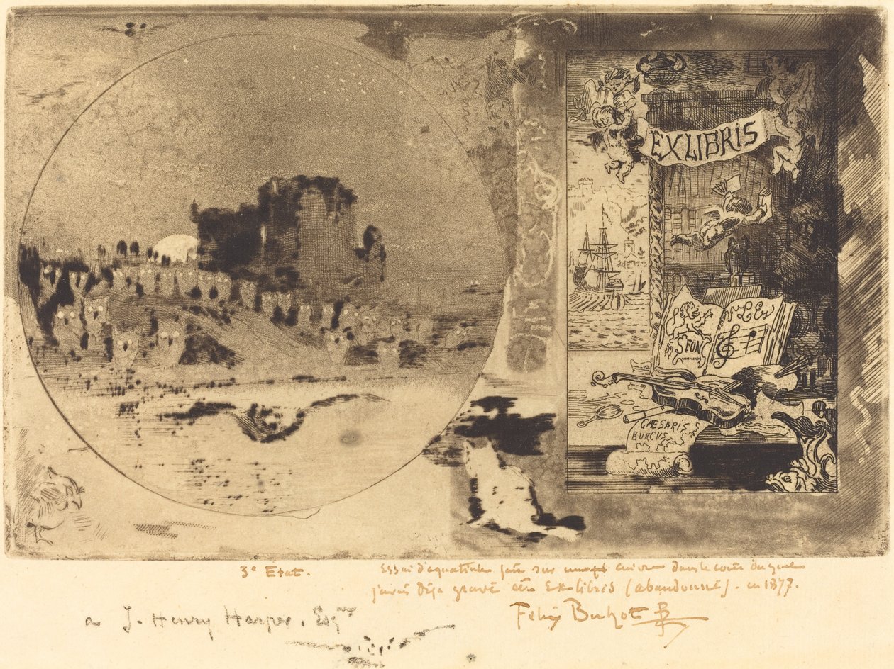 Le Château des hiboux (Uglenes slott) av Felix Hilaire Buhot