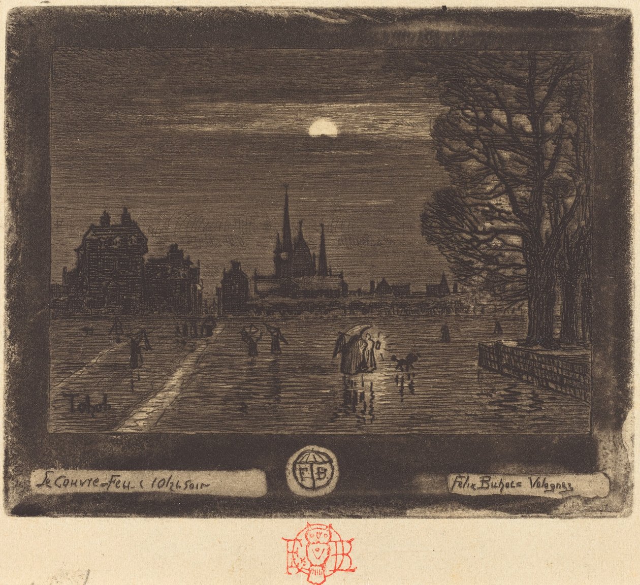 Portforbud Portforbudet [recto], 18741875. av Felix Hilaire Buhot