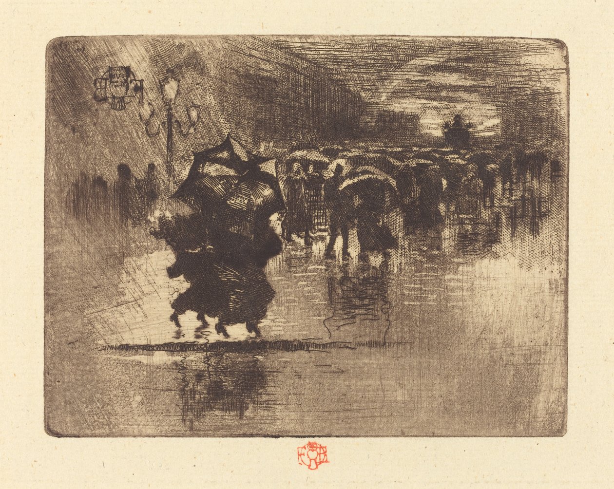 Le Petit Enterrement (Begravelsen - liten tallerken) av Felix Hilaire Buhot