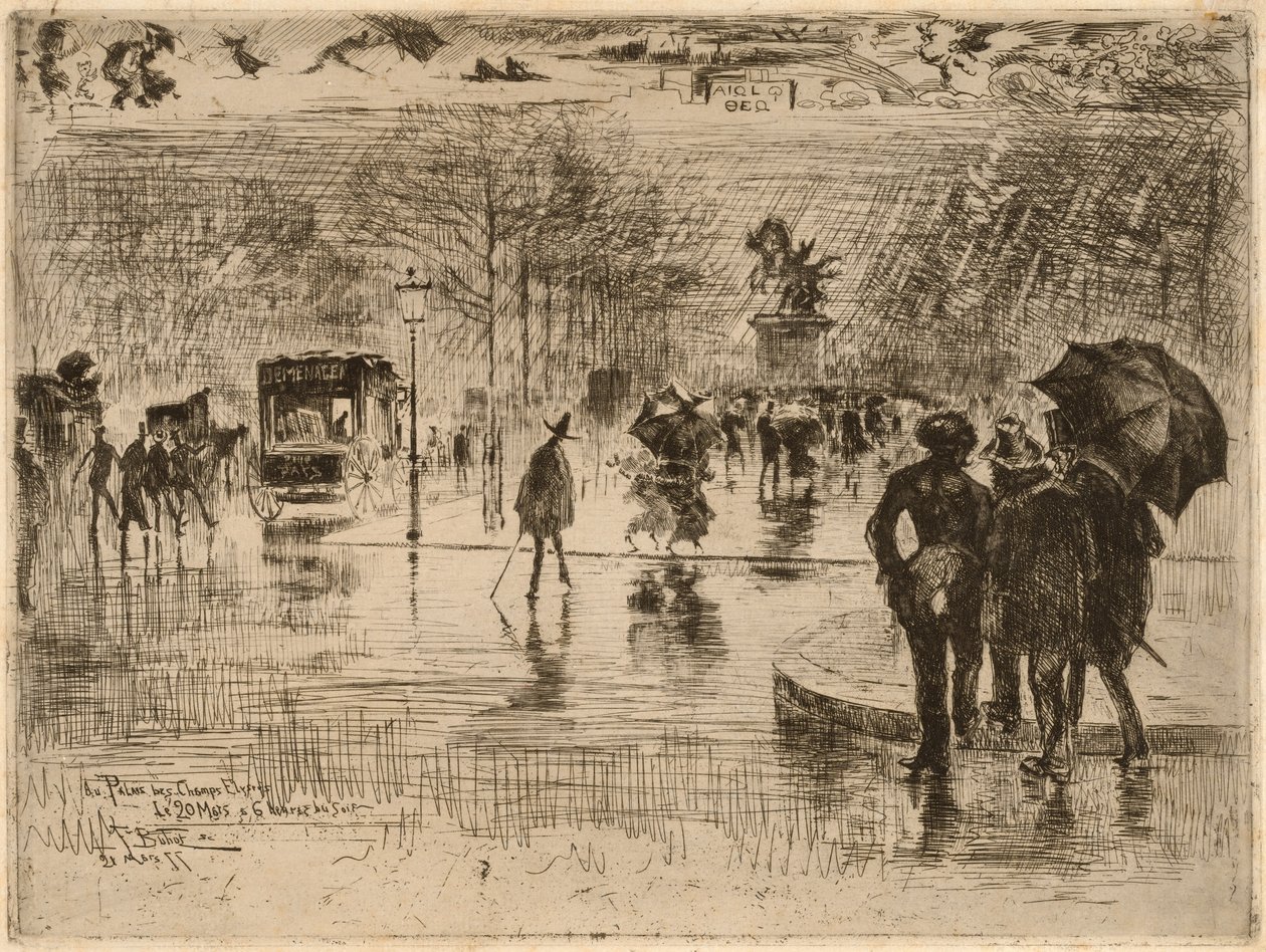 Artistenes retur av Felix Hilaire Buhot