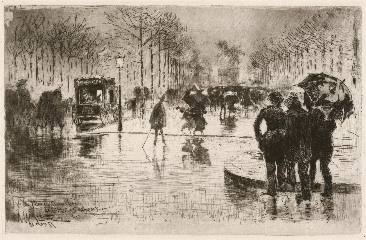 Le retour des artistes The Return of the Artists, 1877. av Felix Hilaire Buhot
