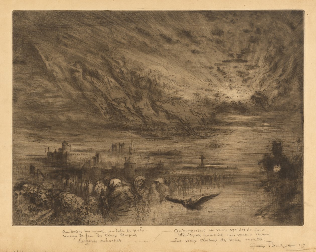 Les Esprits des Villes Mortes Ånder fra de dødes byer, 1885. av Felix Hilaire Buhot