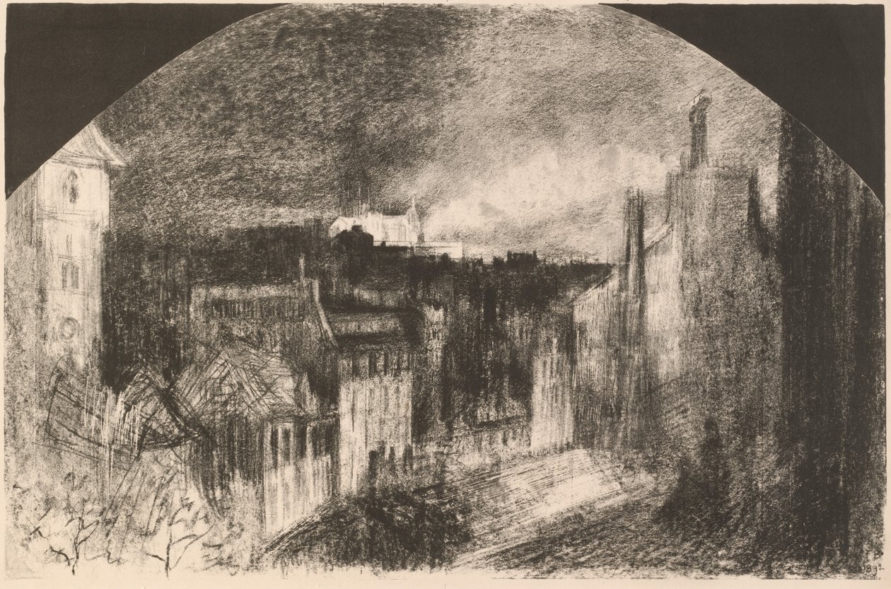 Montmartre 14. juli (Bastilledagen i Montmartre) av Felix Hilaire Buhot