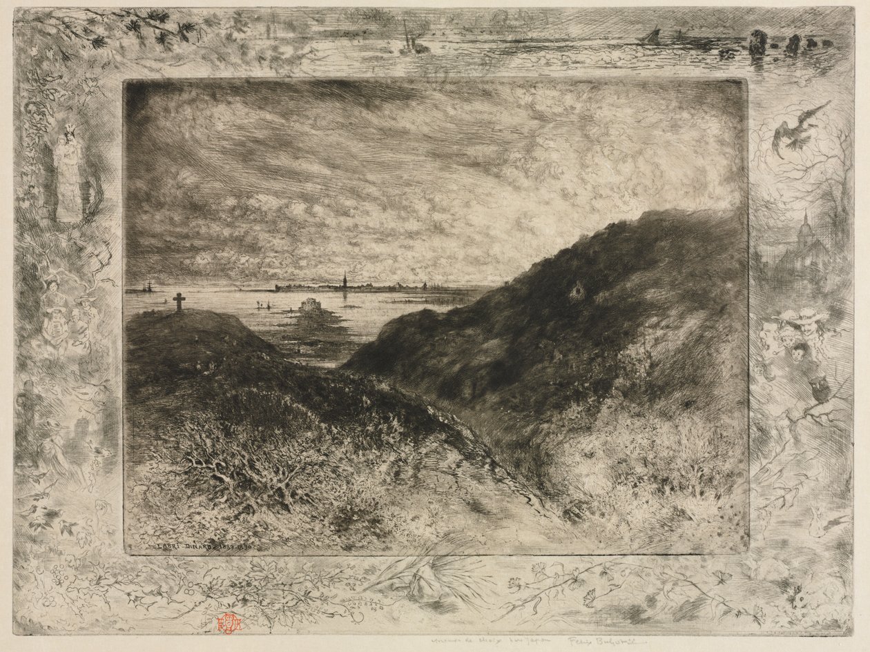The Cliff: Bay of Saint-Malo av Felix Hilaire Buhot