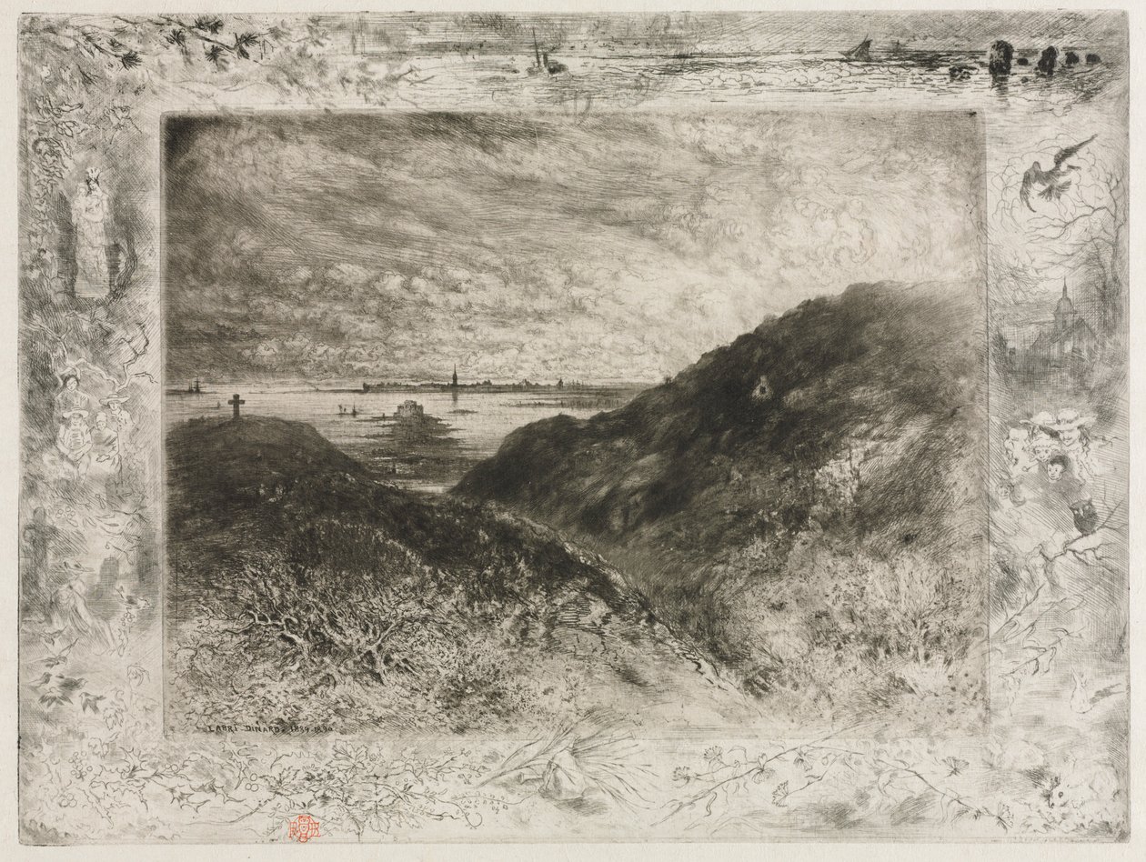 The Cliff, Bay of Saint Malo, 1886-1890. av Felix Hilaire Buhot