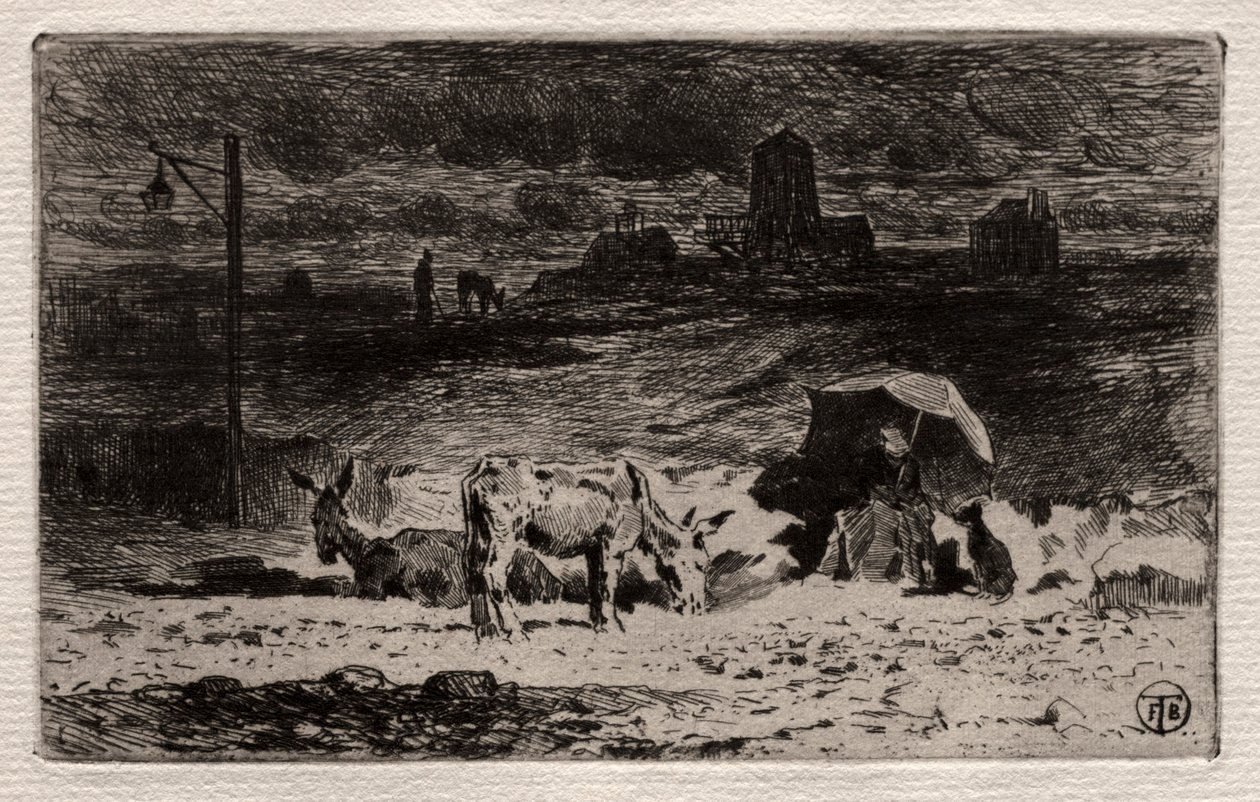 Eslene ved Cailles-høyden, ca. 1875. av Felix Hilaire Buhot