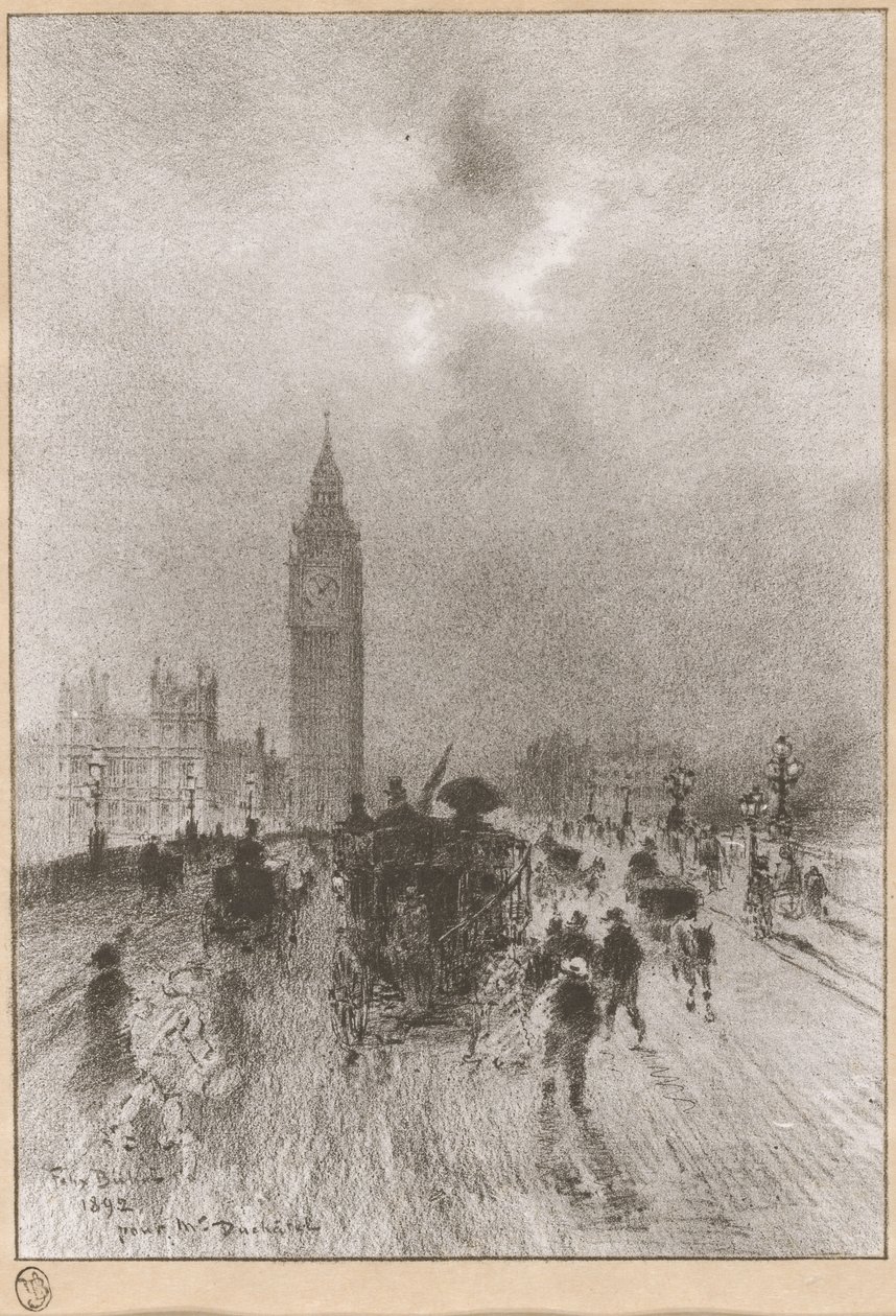 Victoria Clock Tower London, 1892. av Felix Hilaire Buhot