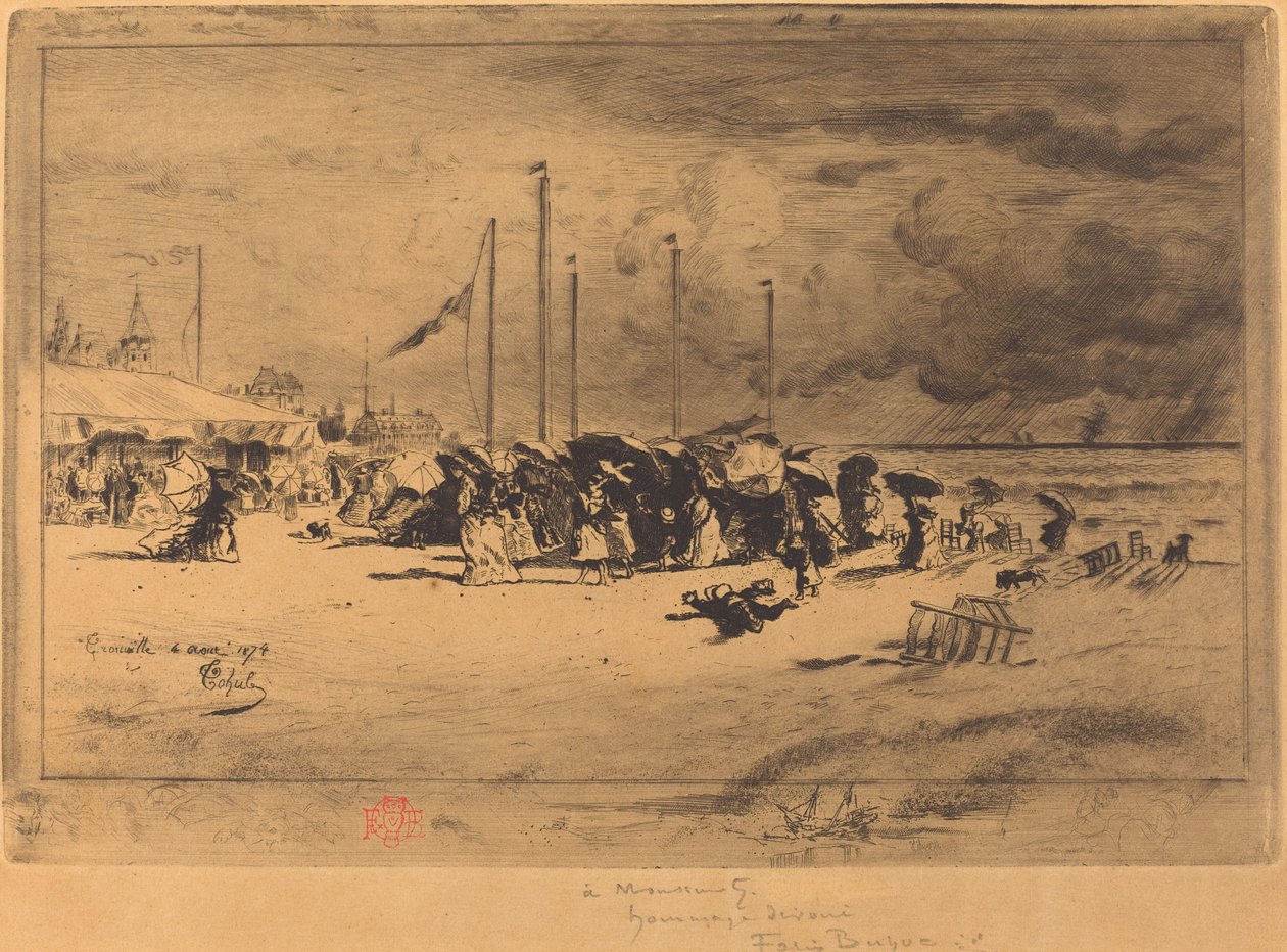 Squall ved Trouville av Felix Hilaire Buhot