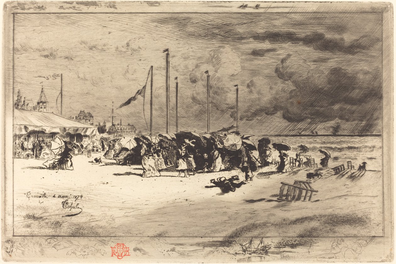 Un Grain à Trouville Squall i Trouville, 18741875. av Felix Hilaire Buhot