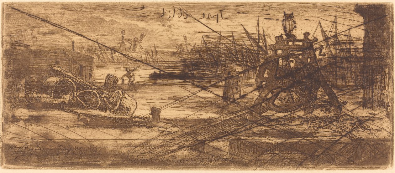 Et gammelt verft i Rochester av Felix Hilaire Buhot
