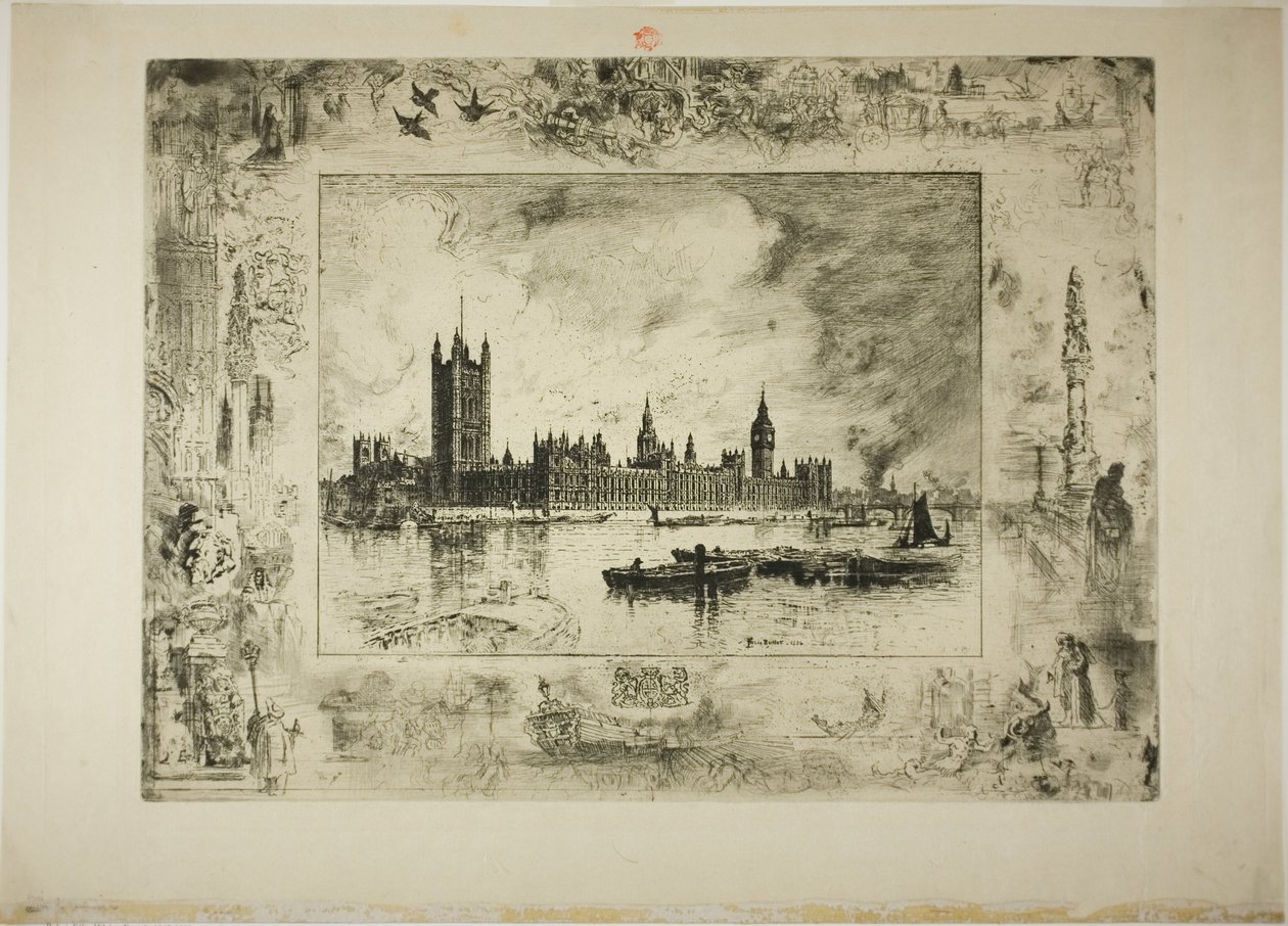 Westminster Palace av Felix Hilaire Buhot