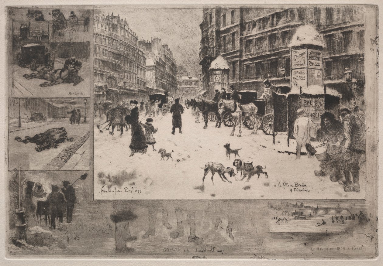Vinter i Paris, 1879. av Felix Hilaire Buhot