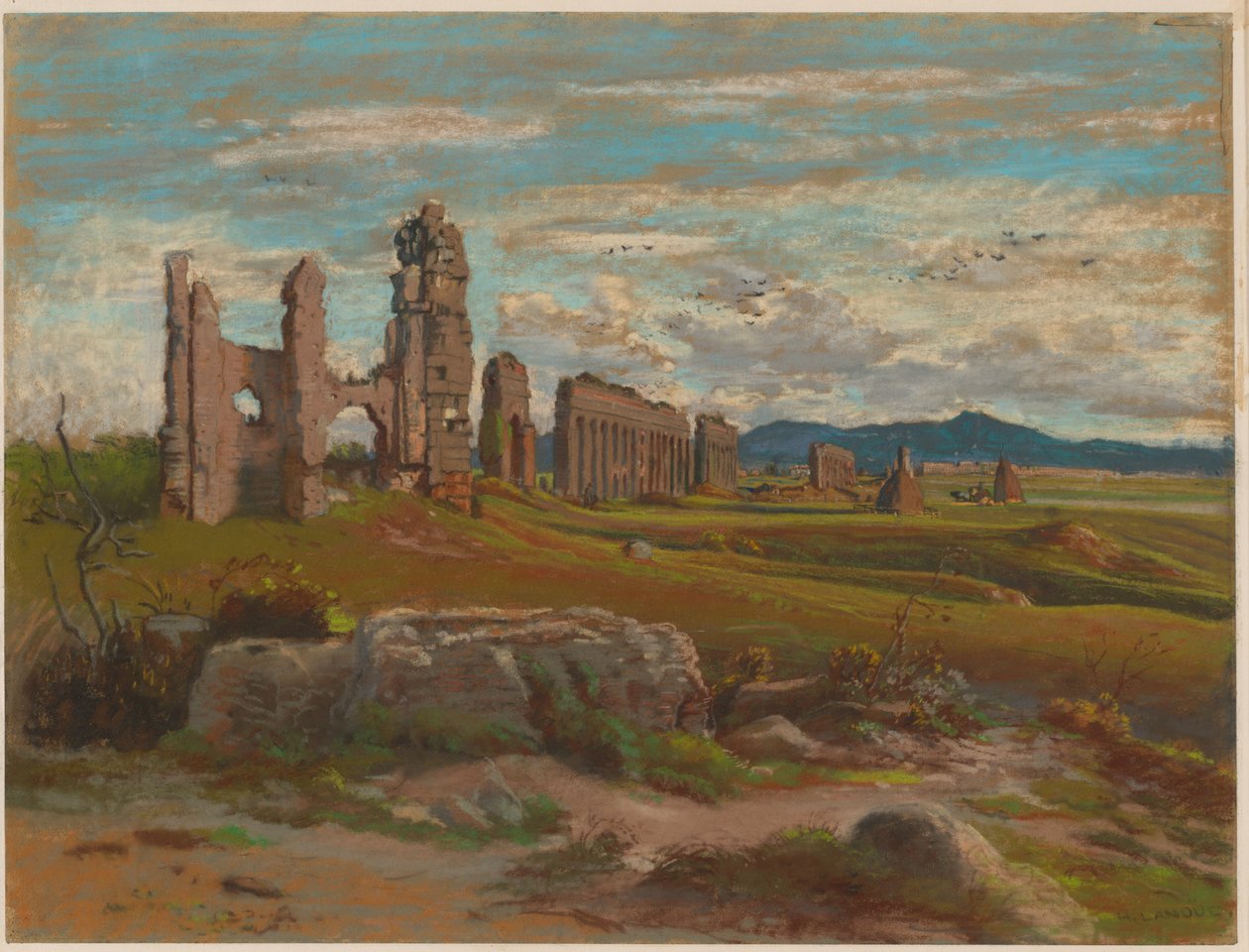 Aqua Claudia i den romerske Campagna av Felix Hippolyte Lanoue