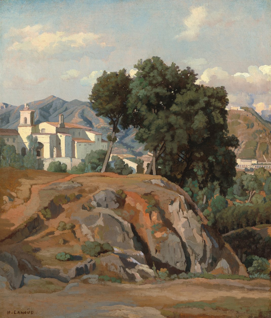 Utsikt over La Cava, ca. 1840 (olje på lerret) av Felix Hippolyte Lanoue