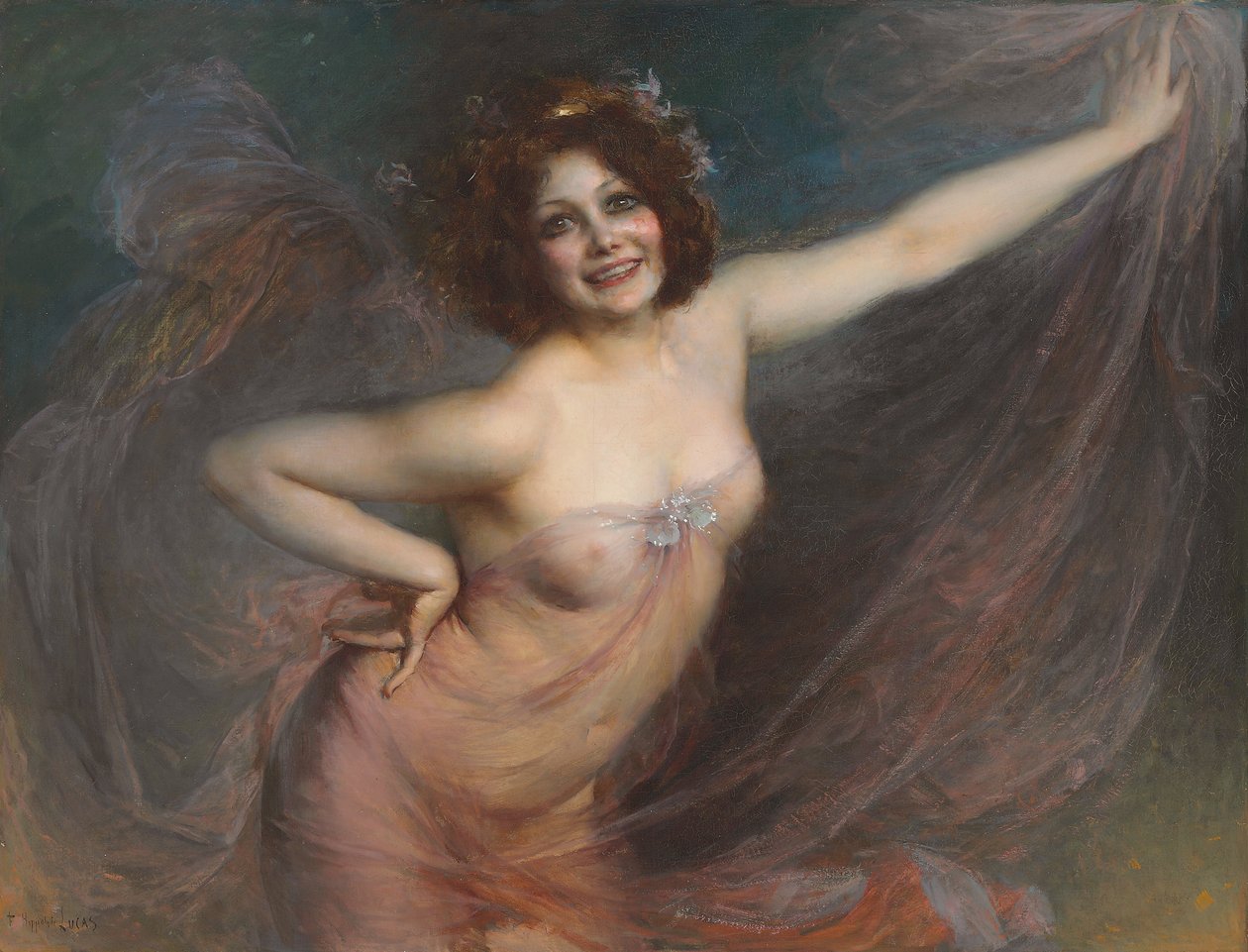 Portrett av Loie Fuller av Felix Hippolyte Lucas
