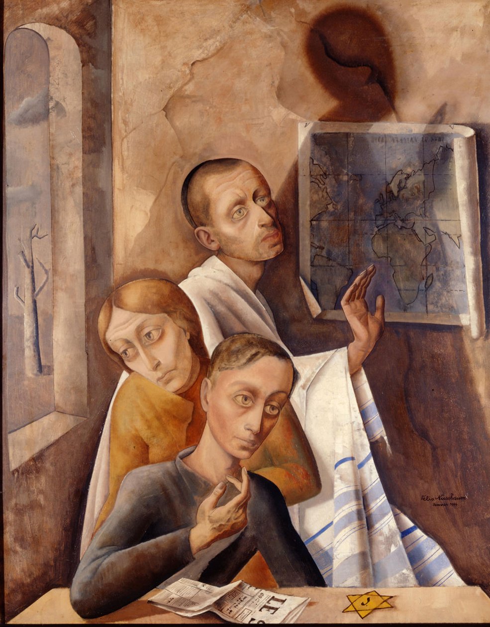 Selvportrett i skjul, 1944 av Felix Nussbaum