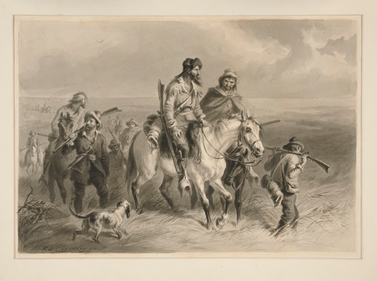 Border Ruffians invaderer Kansas av Felix O. C. Darley