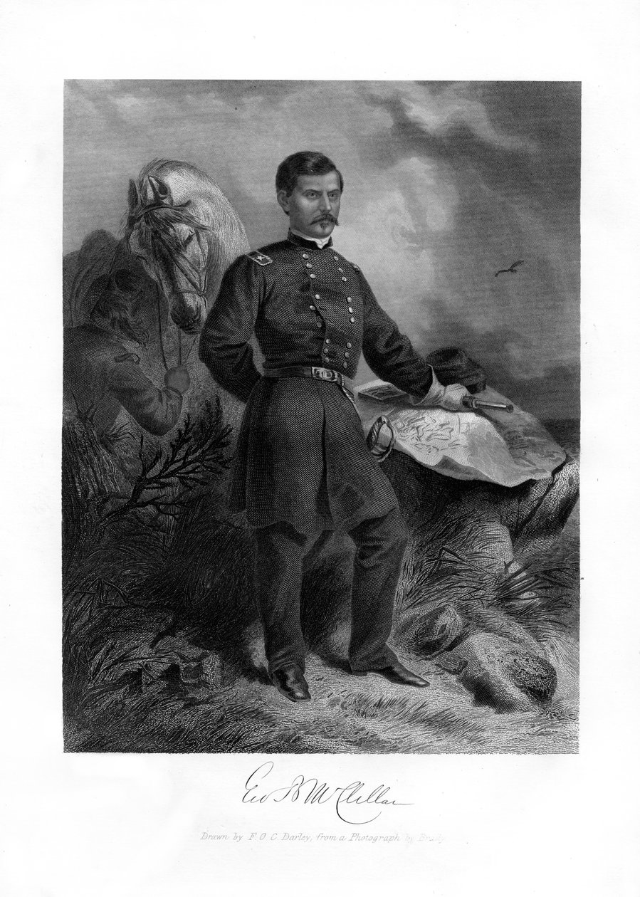 General GB McClellan, generalmajor i den amerikanske borgerkrigen, 1862-1867. av Felix Octavius Carr Darley