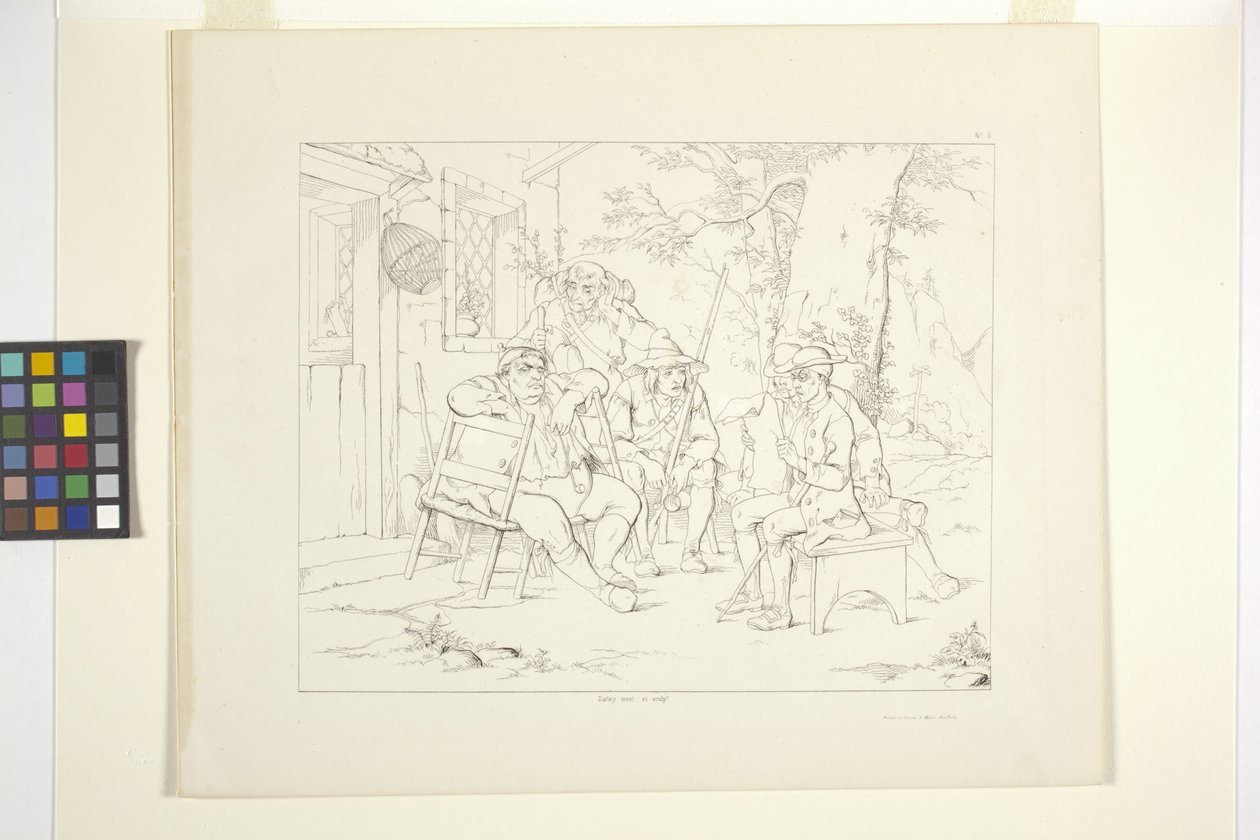Illustrasjoner av Rip Van Winkle, plate 3 (litografi) av Felix Octavius Carr Darley