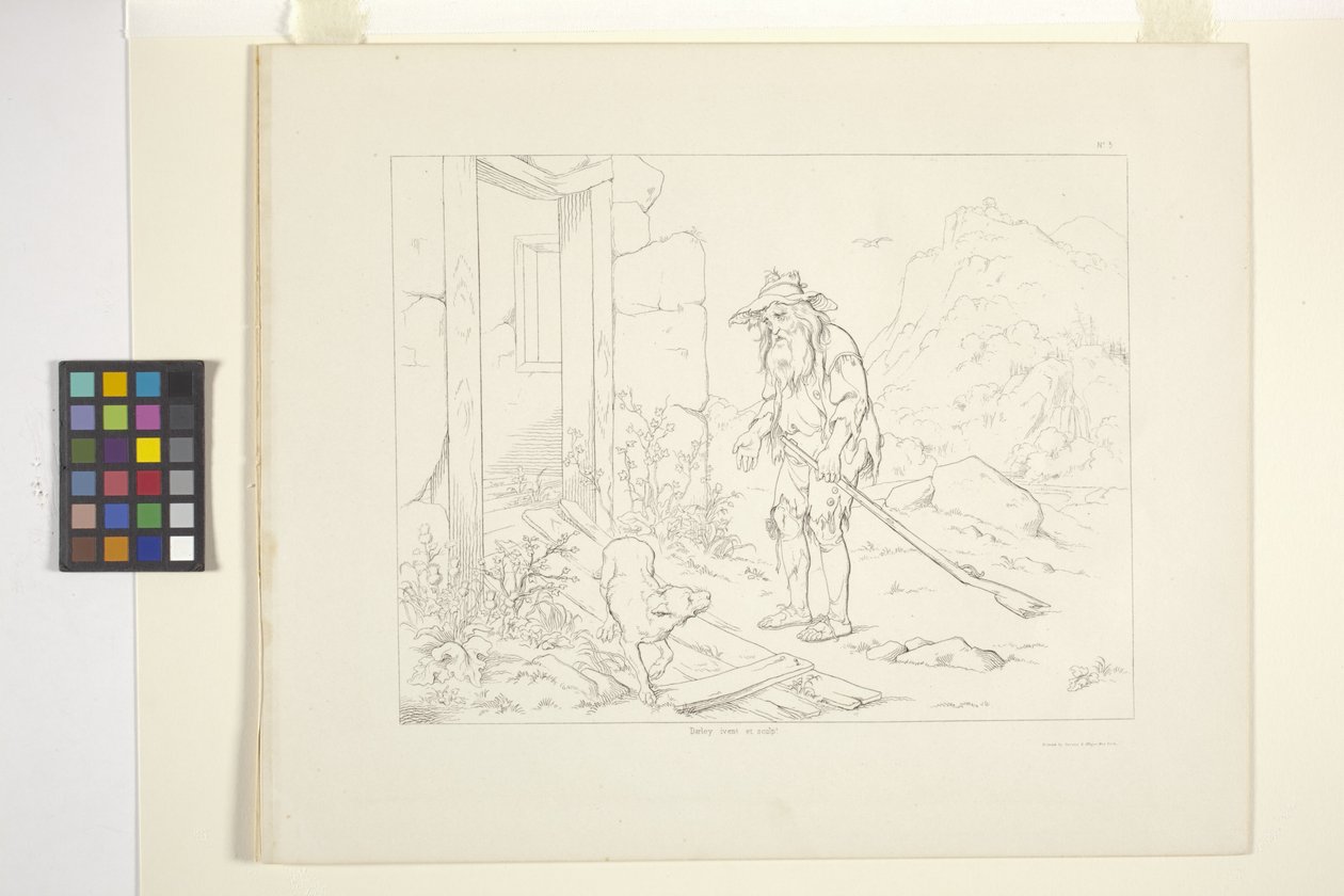 Illustrasjoner av Rip Van Winkle, plate 5 (litografi) av Felix Octavius Carr Darley