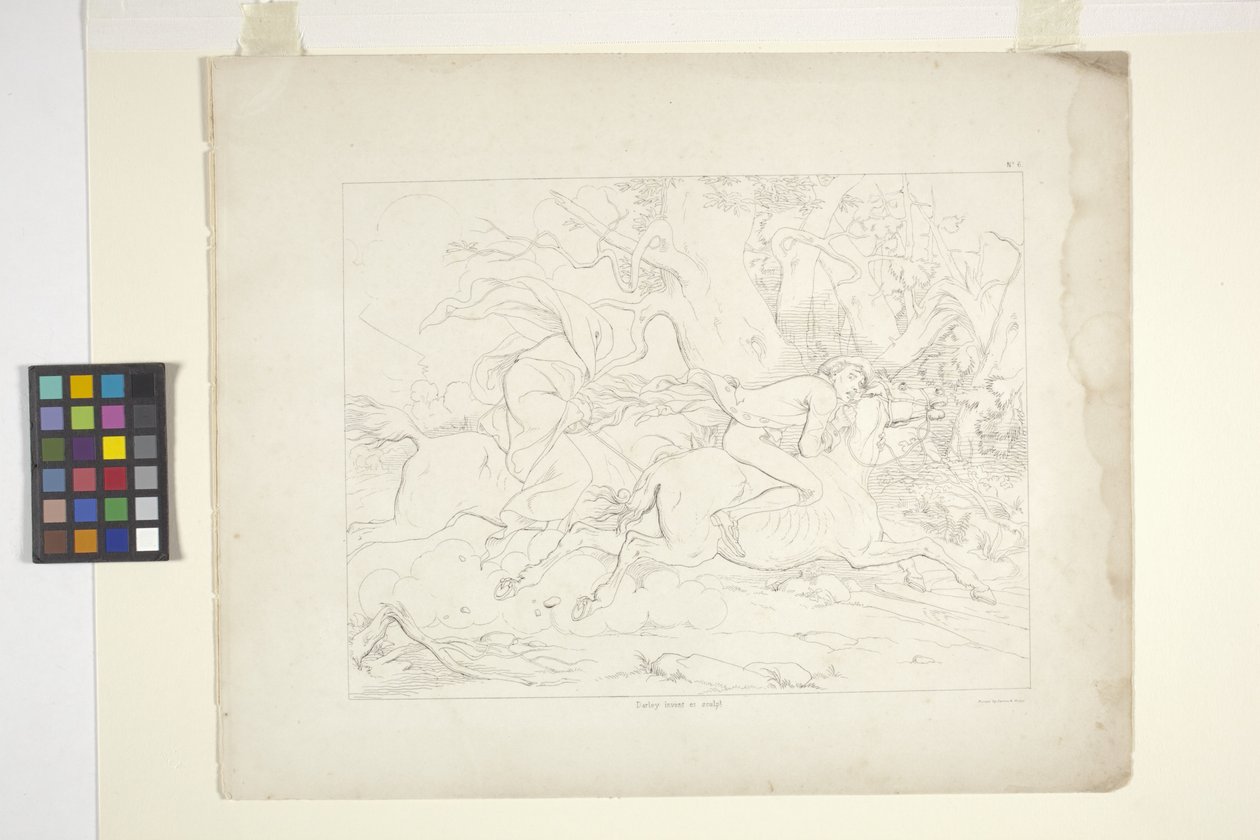 Illustrasjoner av legenden om Sleepy Hollow, plate 6 (litografi) av Felix Octavius Carr Darley