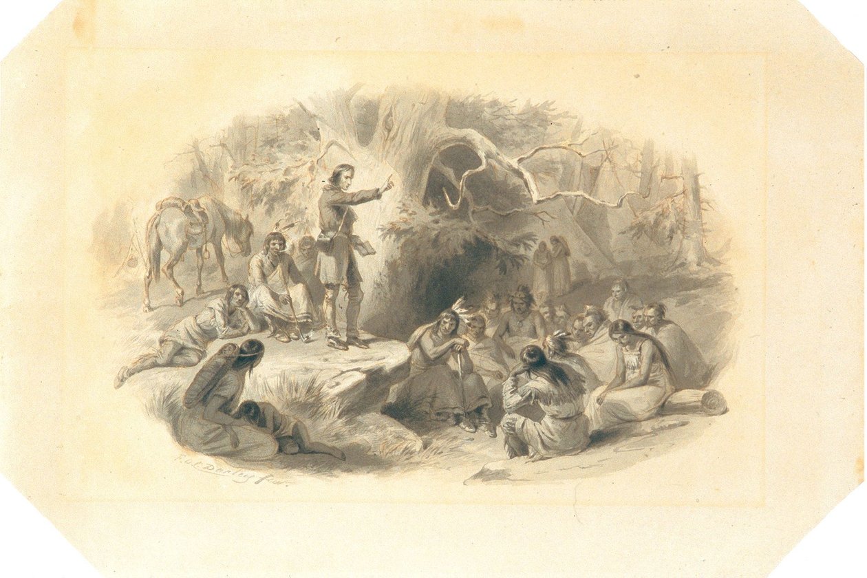 John Eliot preker for indianerne av Felix Octavius Carr Darley