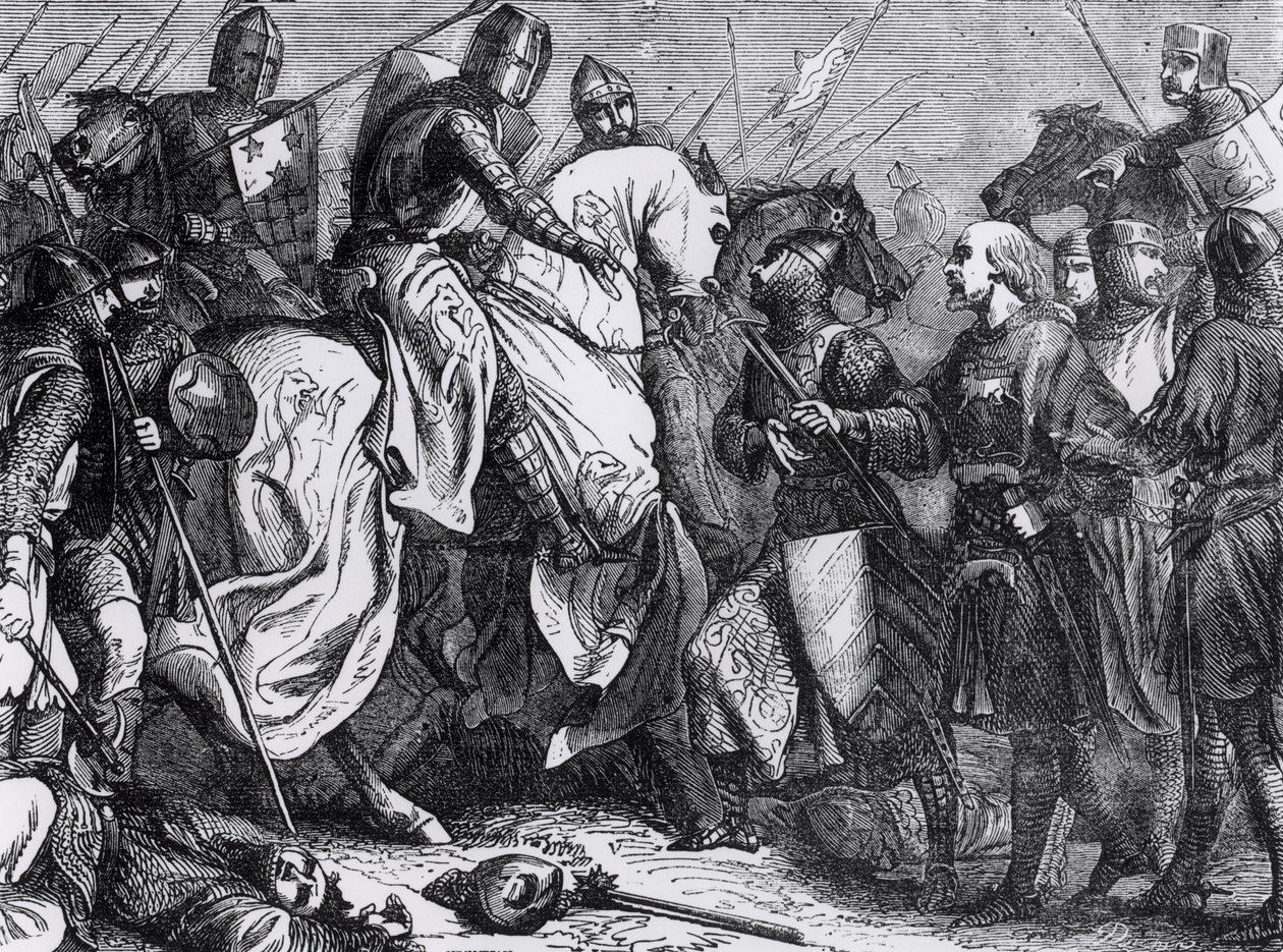 Henry III (1207-72) i slaget ved Lewes, 14. mai 1264 av Felix Philippoteaux