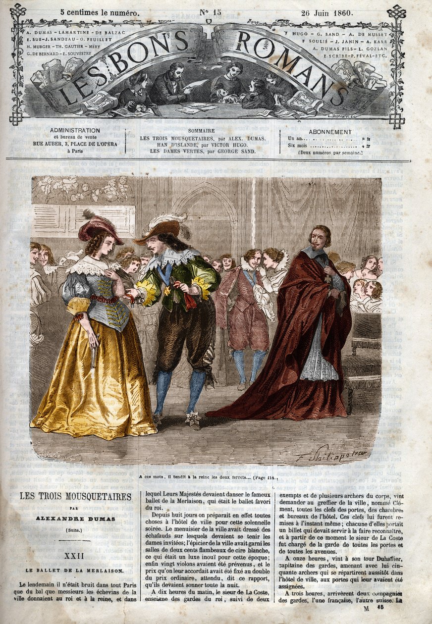 Roman serial: “The Three Musketeers” by Alexandre Dumas (1802-1870) Illustration of Chapter XXII In “The good novels” av Felix Philippoteaux