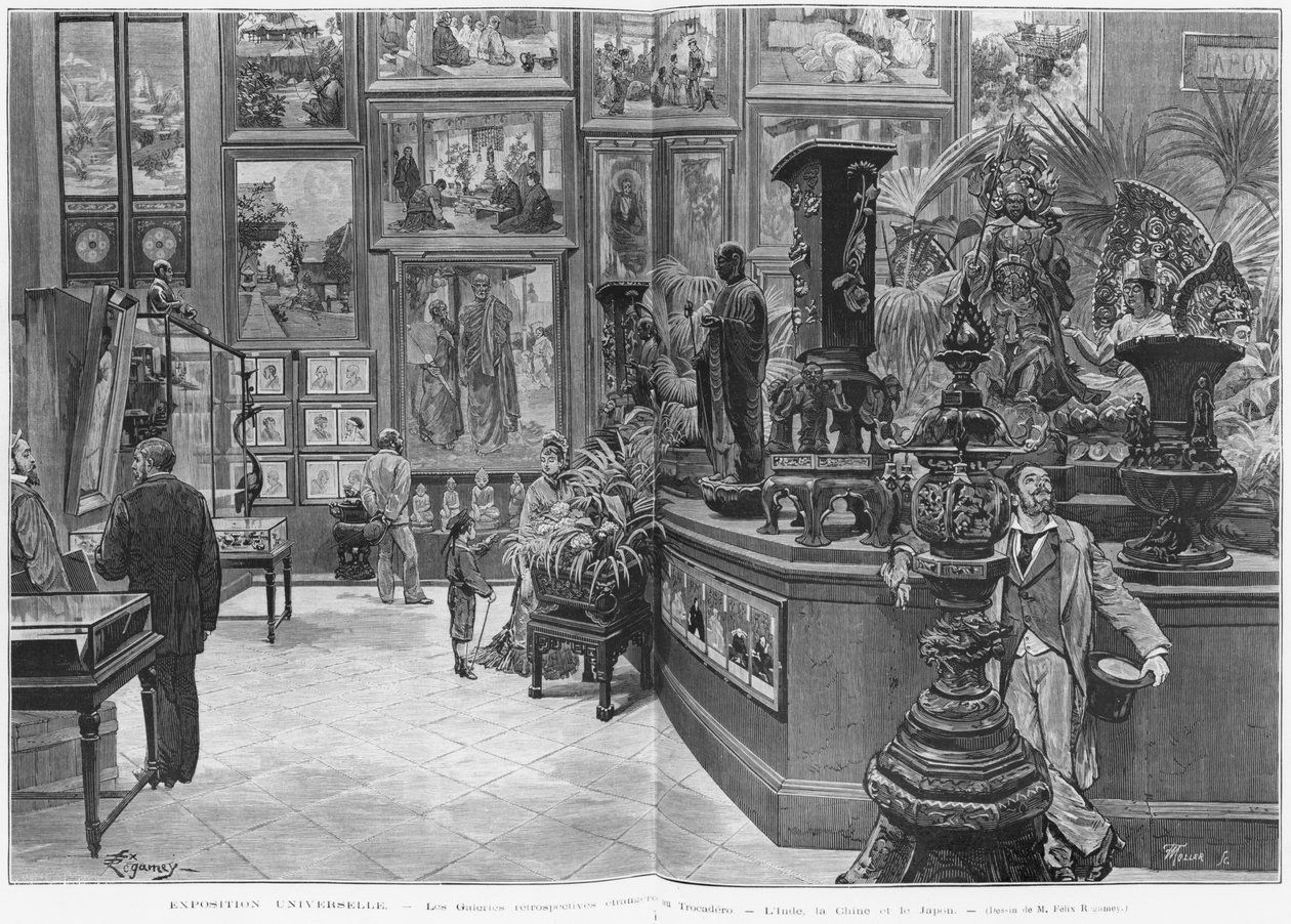De utenlandske retrospektive galleriene i Trocadero, India, Kina, Japan, på verdensutstillingen i 1878, Paris, fra 