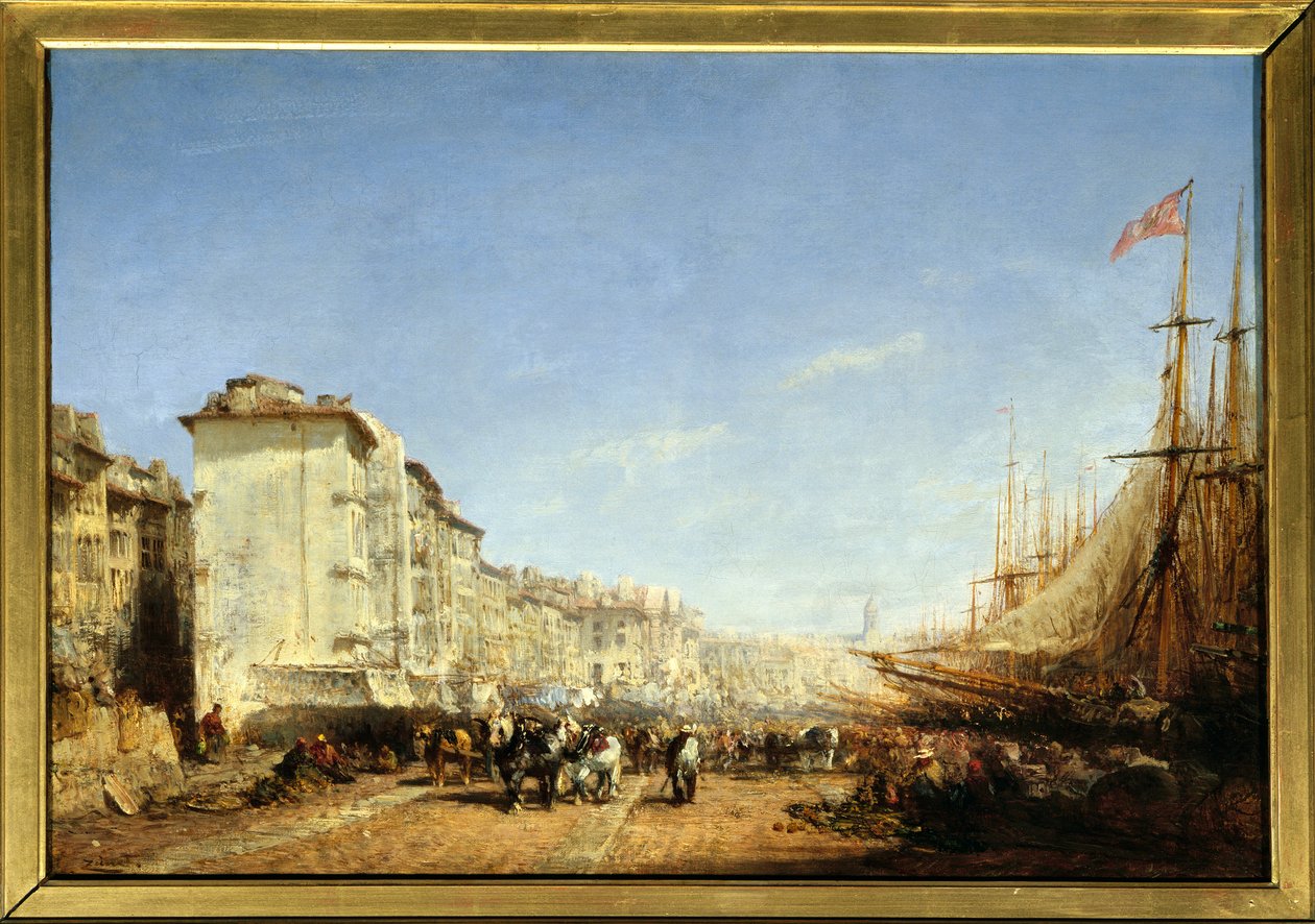 Den gamle havnen i Marseille. Maleri av Felix Ziem (1821-1911). Olje på lerret. Det må nevnes: Reims, Musee Des Beaux Arts av Félix Ziem