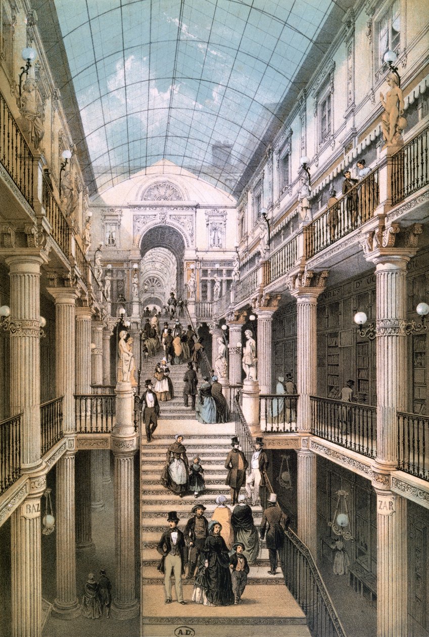Passasjen Pommeraye i Nantes, ca. 1843 av Felix after Benoist
